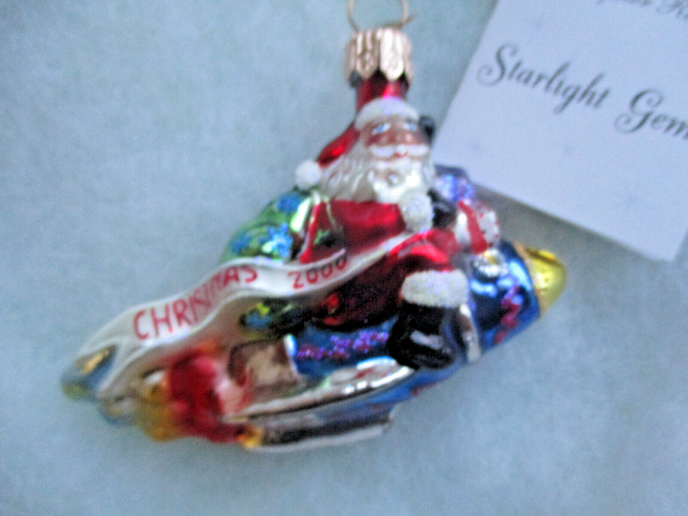 Vtg CHRISTOPHER RADKO 2000 Santa Millennium Blast Off Ornament /Dressed to Chill