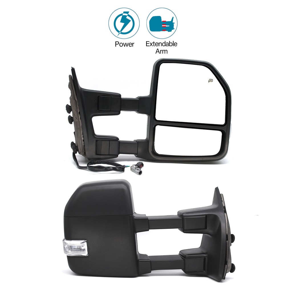 Power Heated Signal Tow Mirrors for 1999-2001 Ford F-250 F-350 F-450 Super Duty