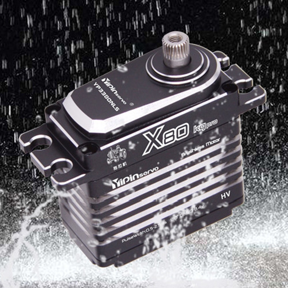 180° 80kg Metal Gear Waterproof Brushless Servo for 1/8 RC Crawler Cars