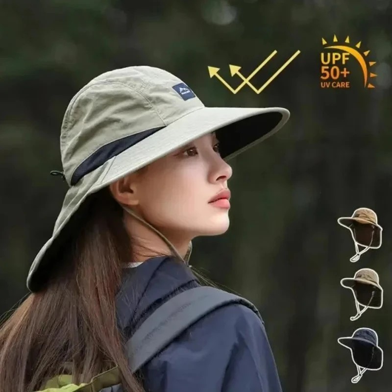 Unisex Outdoor Sun Hat Wide Brim Neck Flap UV Protection Fishing Hiking Hat