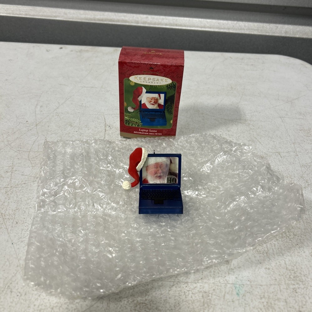 Vintage 2001 Hallmark Keepsake Laptop Santa Ornament