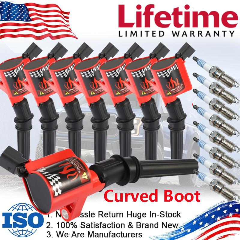 8X Ignition Coil DG508 & Spark Plug Pack For Ford F150 F250 F350 4.6L 5.4L 6.8L