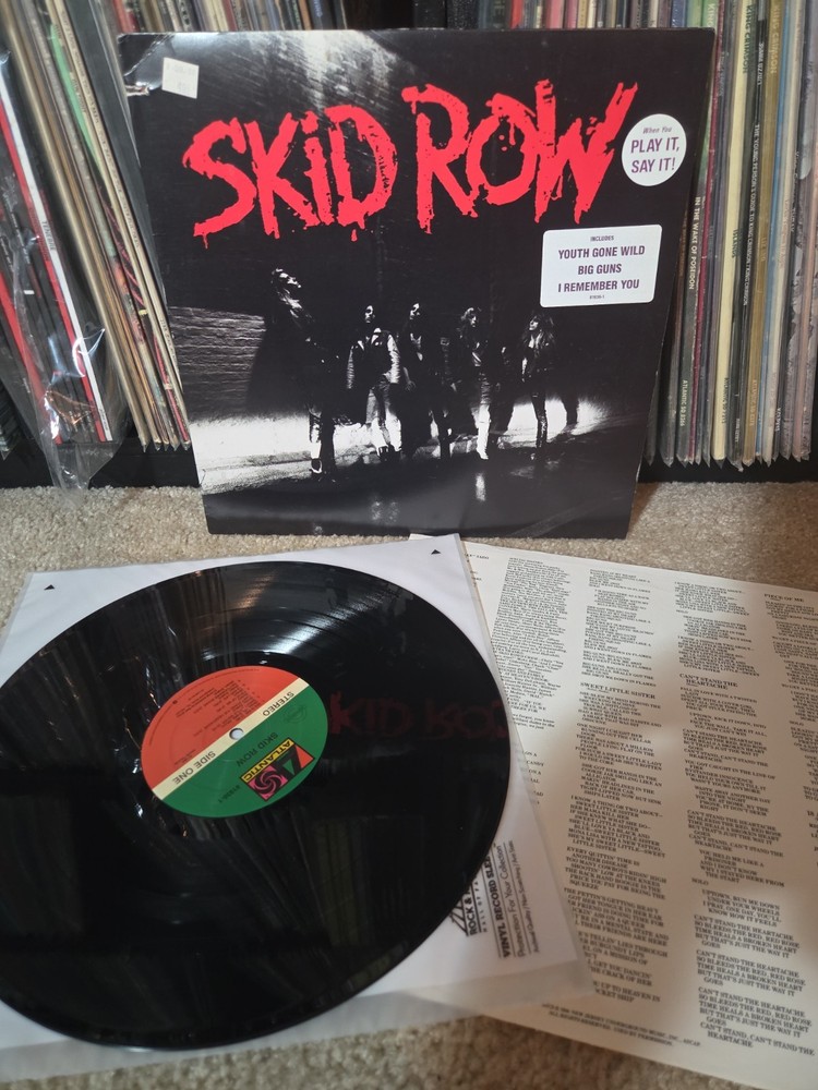 Skid Row Self Titled Lp Vinyl 1989 1st PROMO Press Hype/Insert VG+/VG++