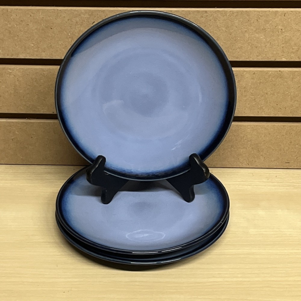 Sango Nova Blue Round Stoneware Salad Plates 7.75