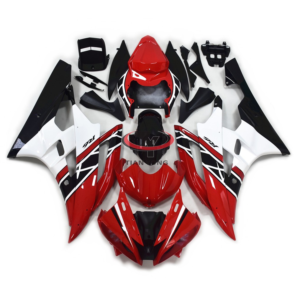 Red White Fairings Kit For YAMAHA YZF R6 2006 2007 ABS Injection Set Bodywork