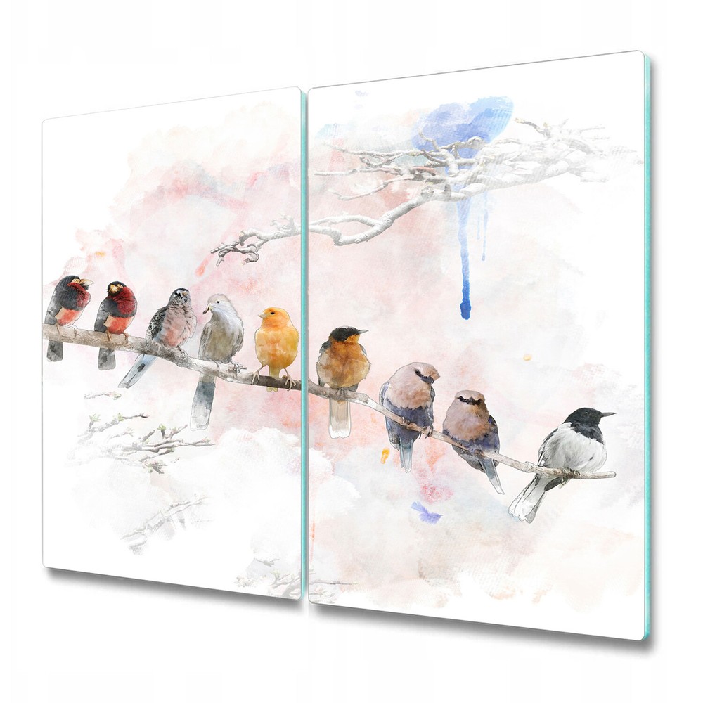 Glass Surface Protector Worktop saver birds Soft pastel Colours Beautiful