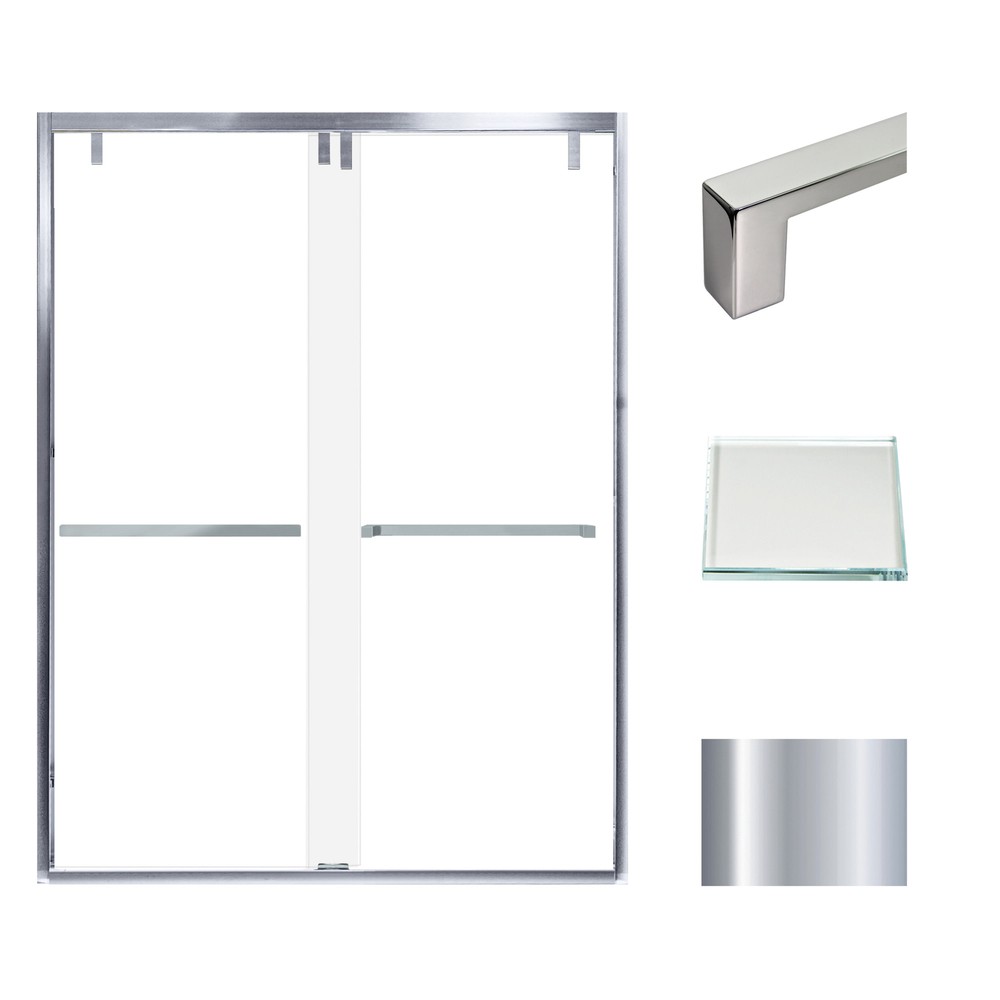 Transolid EBPT608010L-S 80x60 Frameless Chrome Bypass Shower Door