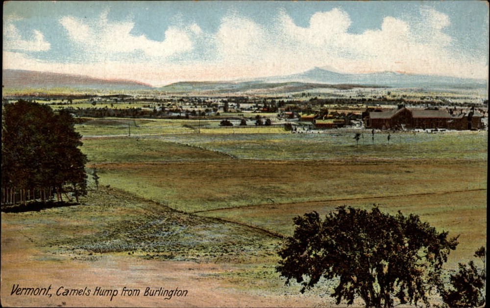 Camels Hump from Burlington Vermont ~ c1905 UDB vintage aerial Leighton postcard