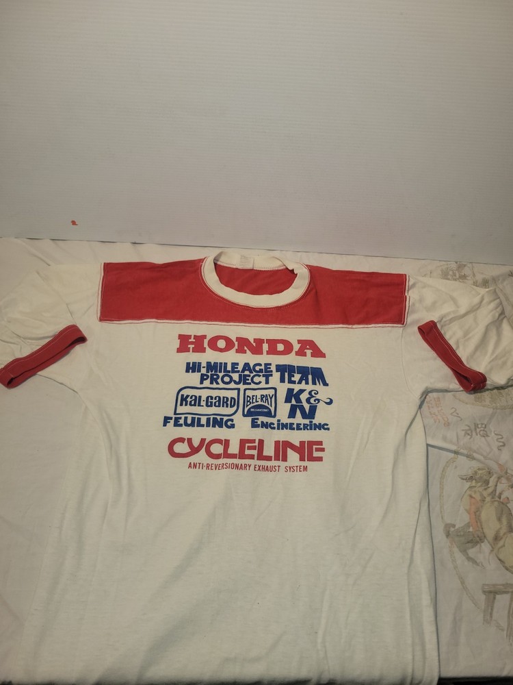 Vintage Honda Team Racing Shirt Double Stitch Large High Mileage Cycleline