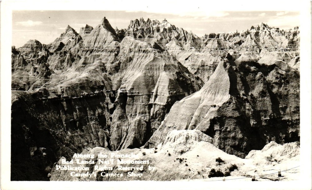 Vintage Postcard RPPC- The Pinnacles, Bad Lands Nat'l Monument 1900s