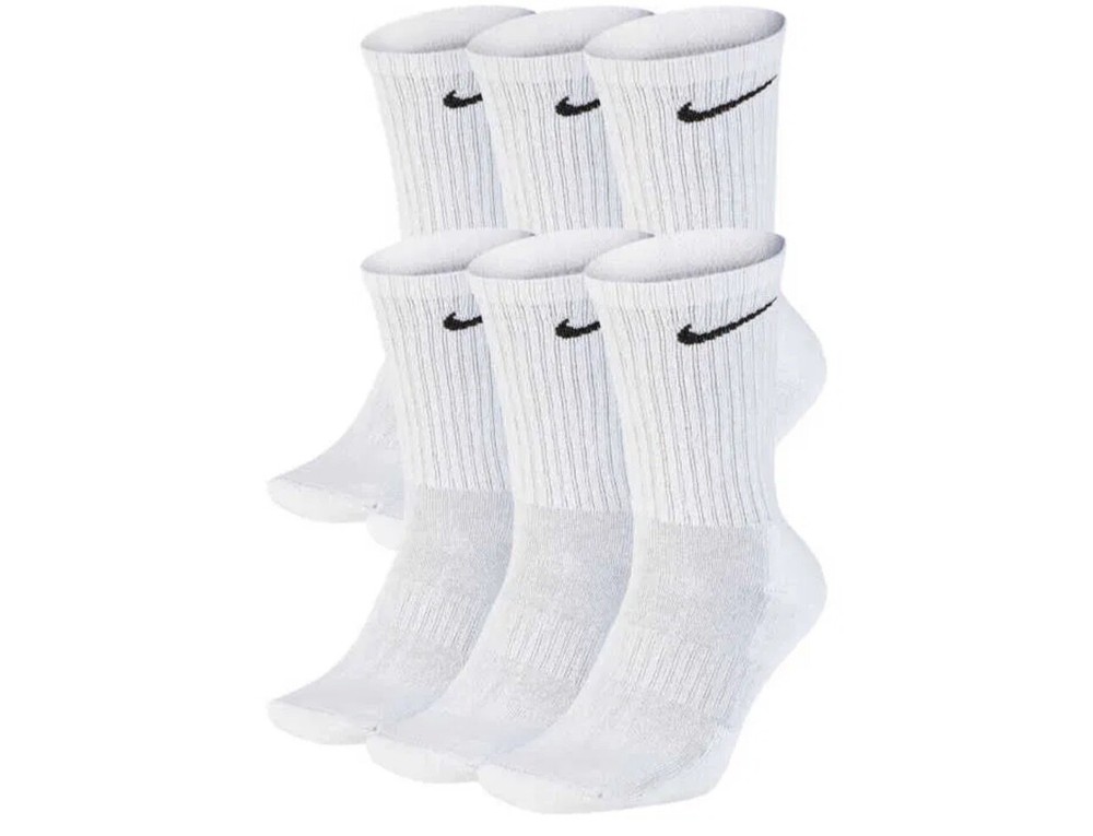 Nike Everyday Cushioned Dri-FIT 6-8 Socks - 3 Pairs, White (SX7666-100)