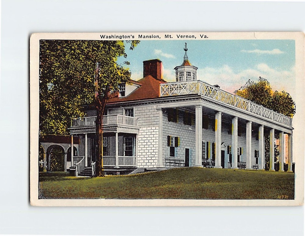 Postcard Washington's Mansion Mt. Vernon Virginia USA
