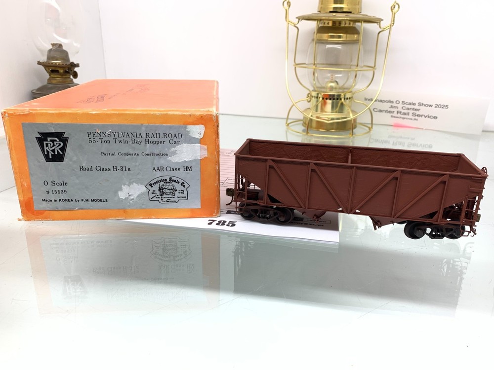 785 Precision Scale Co. Pennsylvania RR Twin Bay Hopper Brass O Scale 2 Rail