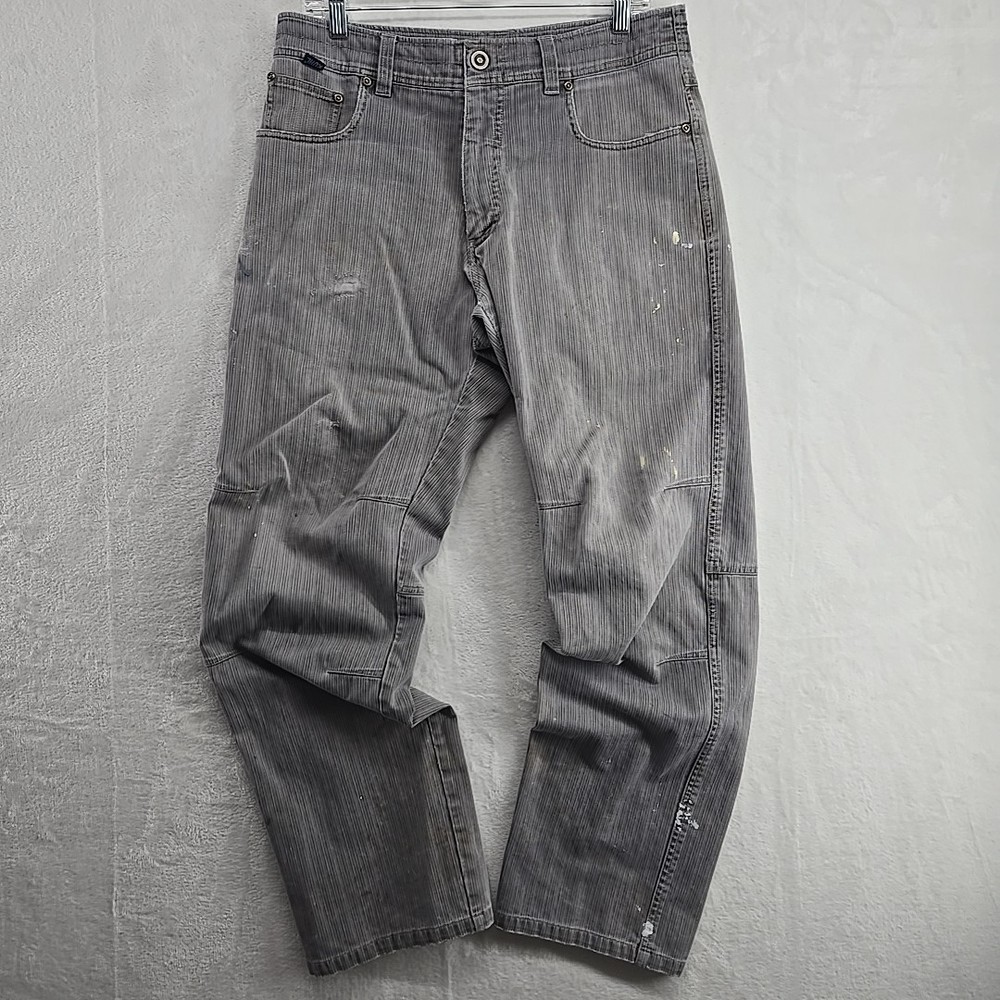 90s Kuhl Mens Pants 32x32 Renegade Outdoor Hiking Distressed Paint Chore Stripe