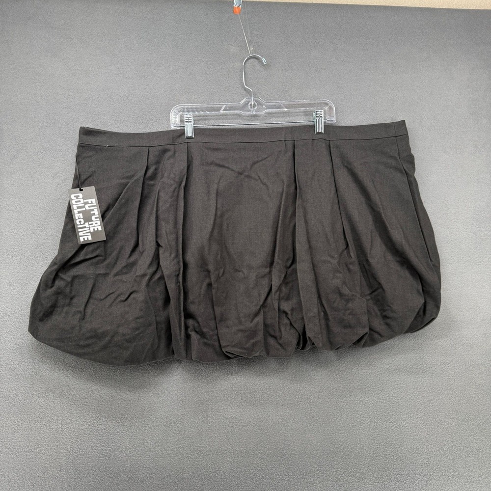 Future Collective Women's Black Bubble Hem Mini Skirt Size 4X