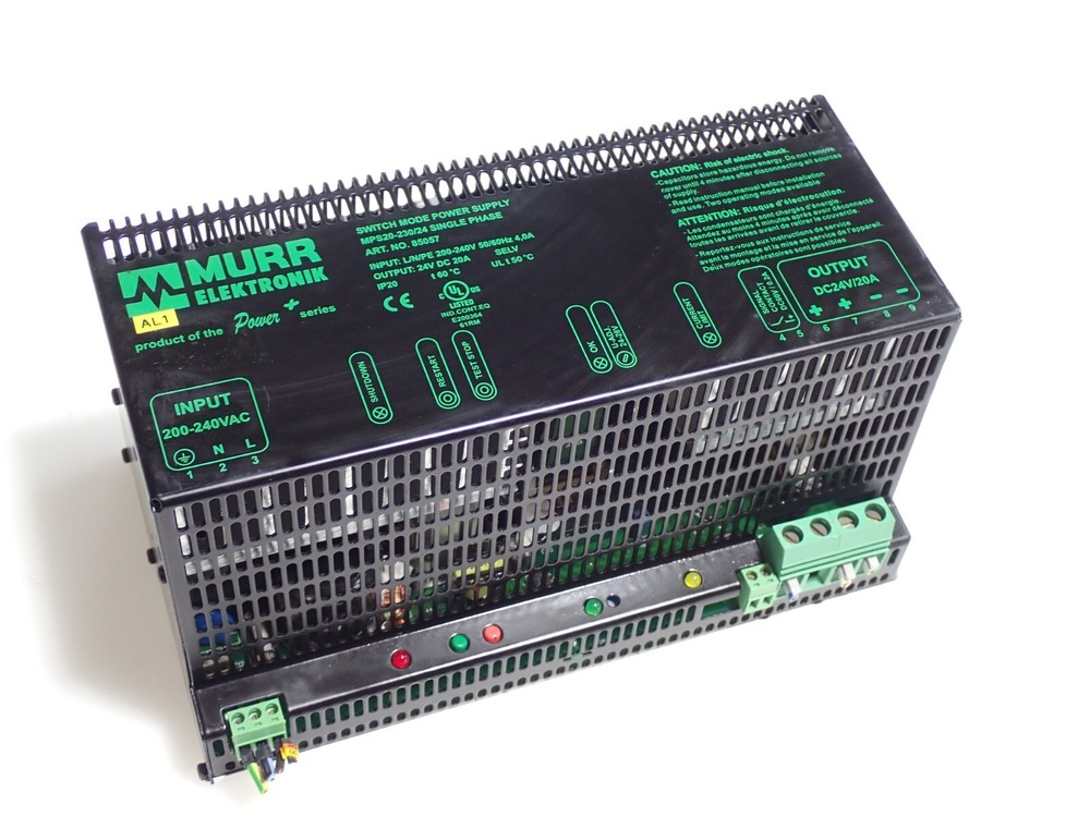 MPS20-230/24 MURR POWER SUPPLY OUTPUT DC24V/20A USED