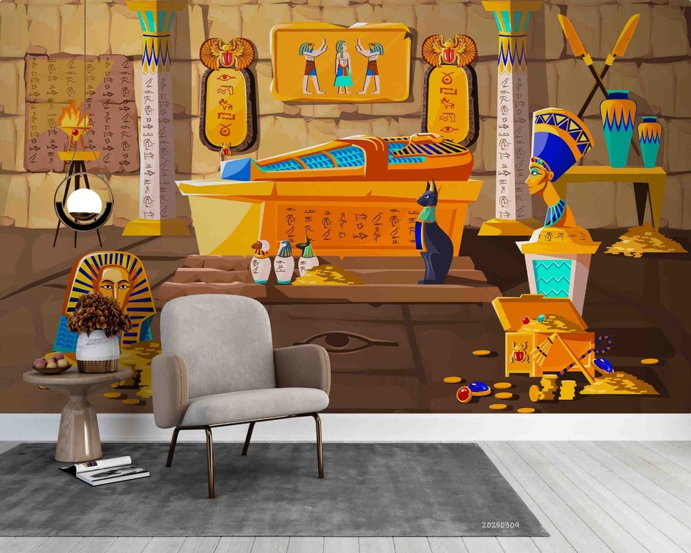 3D Egypt Tombs Illustration Wall Murals Wallpaper Murals Wall Sticker