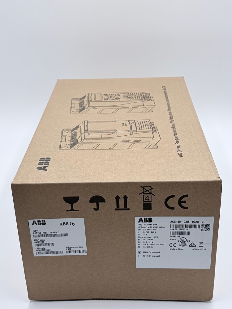 Acs150-03U-09A8-2 Abb Vfd 240V 3Hp 9.8A With Intergrated Keypad New