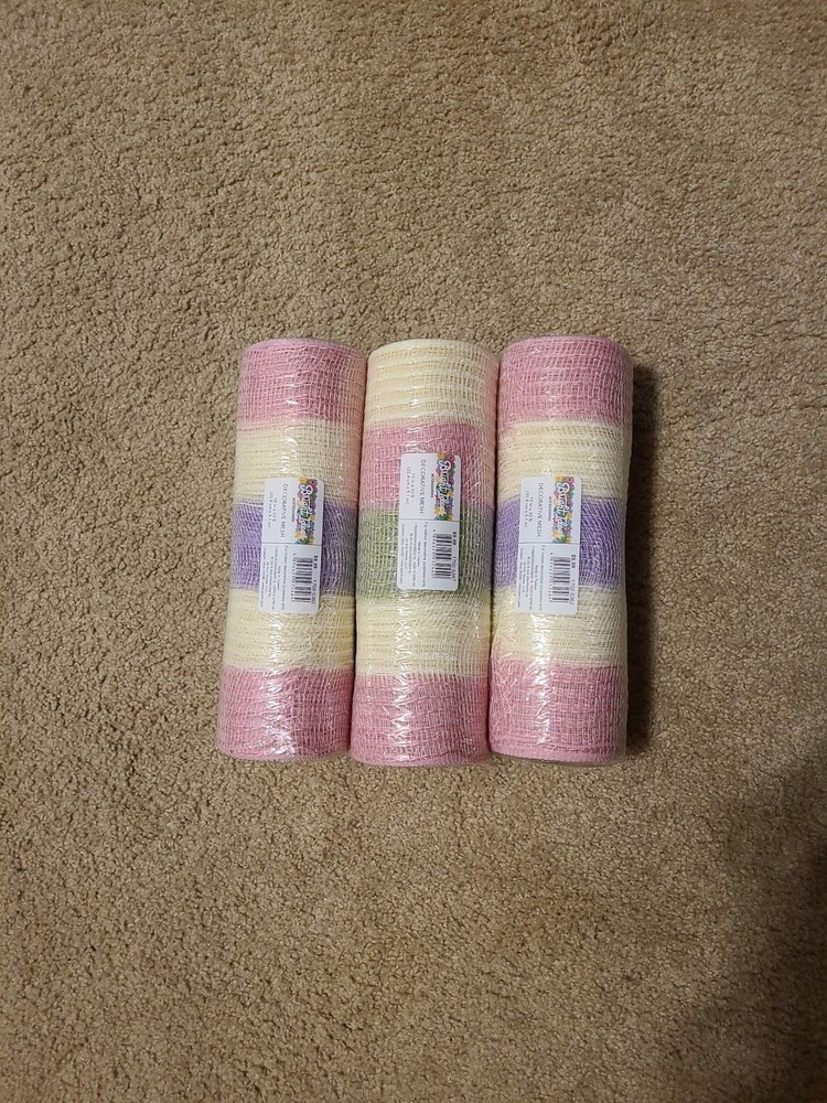 3 Rolls Bright Ideas Decorative Mesh 10 in x 30 ft Multi Craft Ribbon#010014