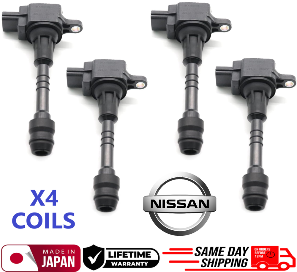 4 GENUINE Ignition Coils For 2002-2006 Nissan Sentra 1.8L I4, 22448-6N015, OEM
