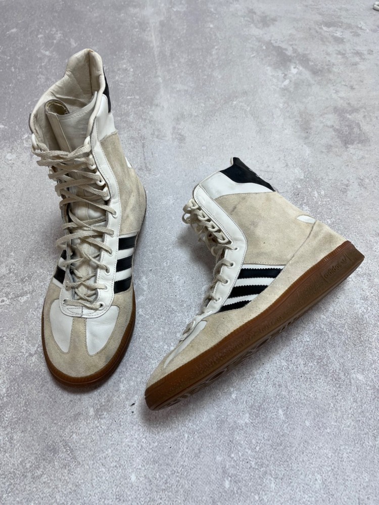 Vintage Adidas Adi-Med Stabil High-Top Sneakers White Rare Collectible 80s US11