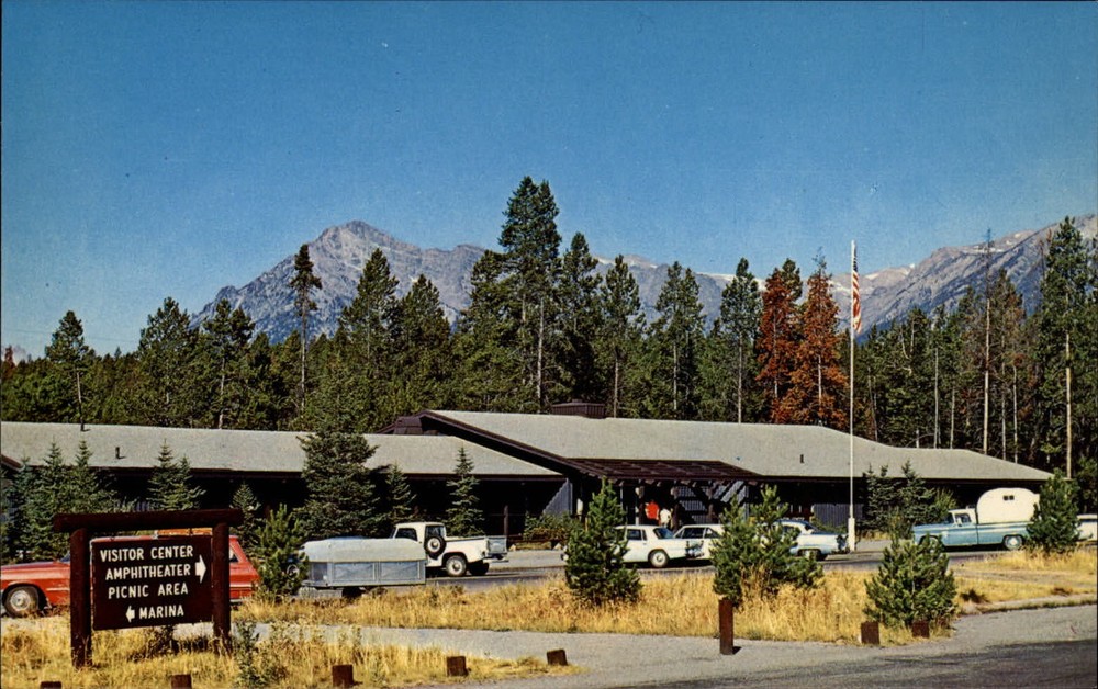 Visitor Center Colter Bay Grand Teton National Park Wyoming ~ 1970s postcard