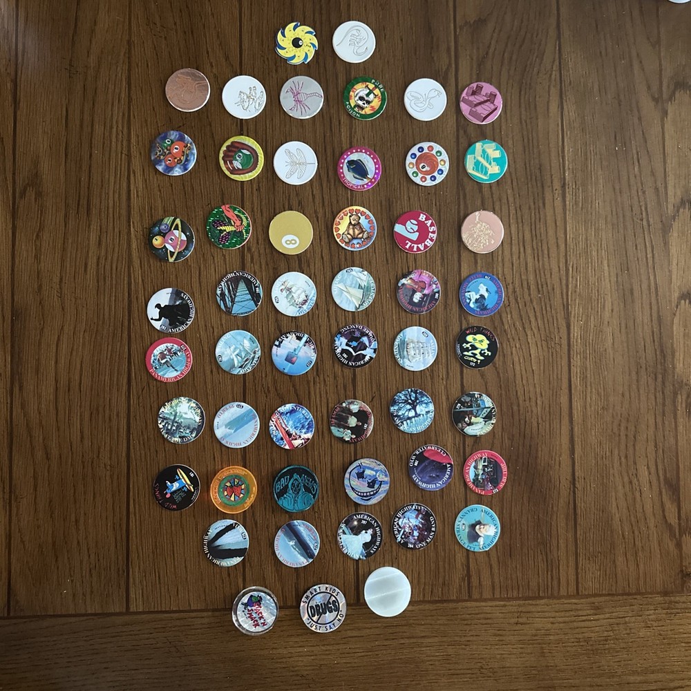 Assorted Vintage Pogs / Milk Caps / Slammer Lot with tube case