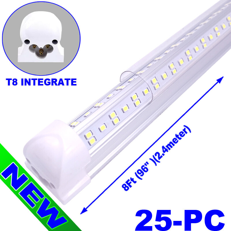 25 PCS 8Ft Led Shop Light 8 Foot 144W T8 Integrated 8' LED Tube Light Fixture