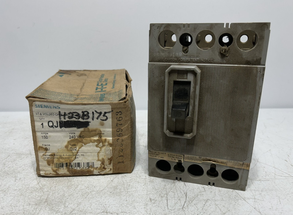 Siemens QJ23B175 Circuit Breaker 175A 3P 240V 3PH QJ 175 Amp 3 Pole Bolt On