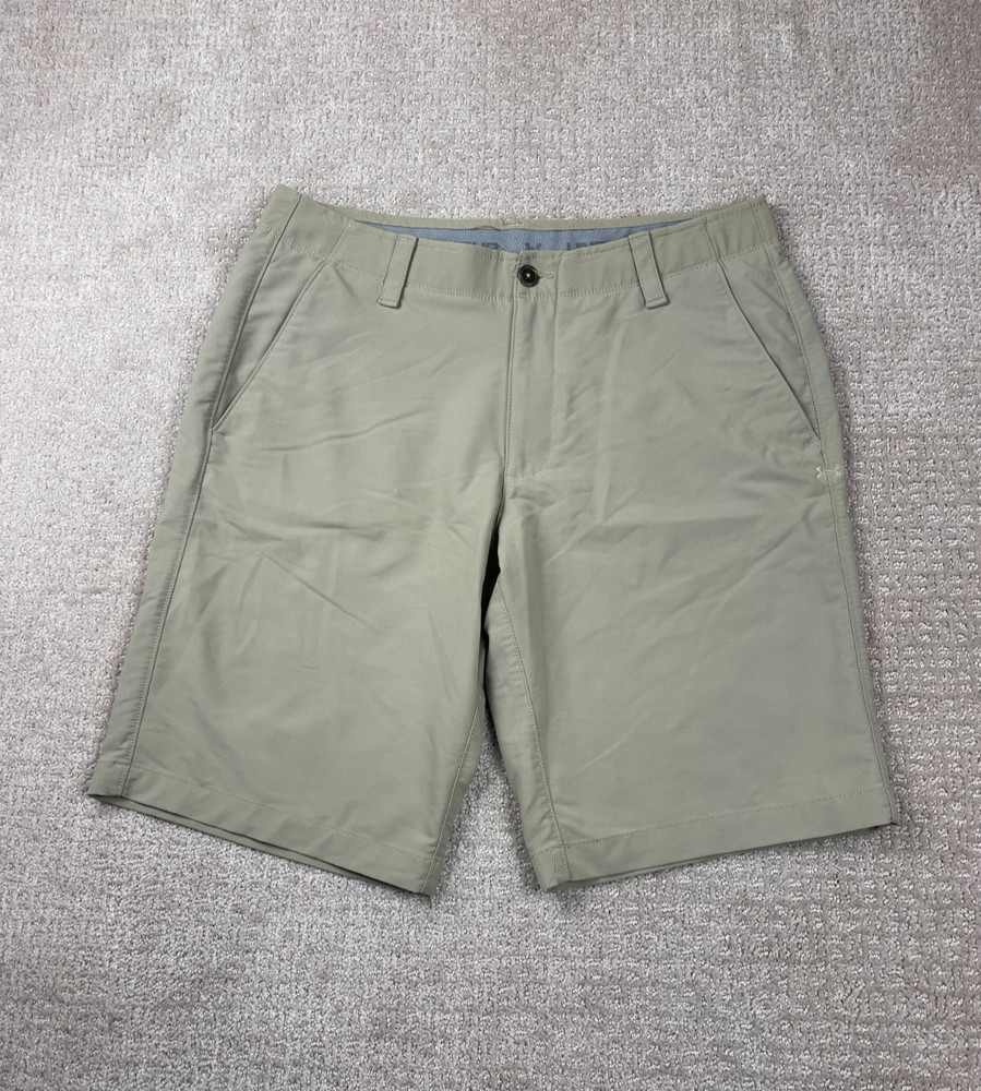 Under Armour Shorts Mens 34 Heat Gear Khaki Performance Athleticwear Golf Chino