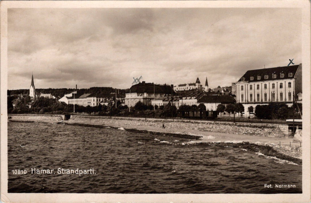 Vintage Norway Hamar Strandparti Waterfront Real Photo Postcard [AB]