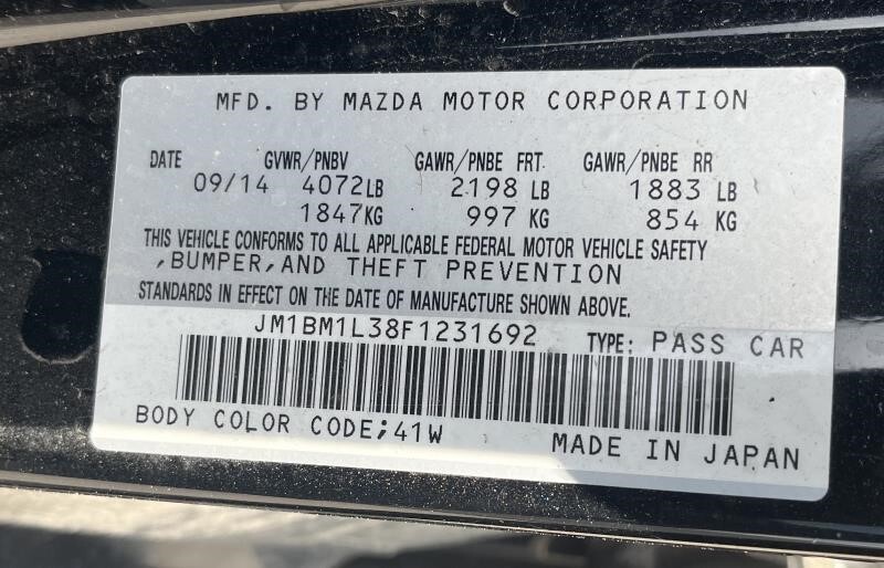 MAZDA 3   2015 Fuel Filler Door 1086706