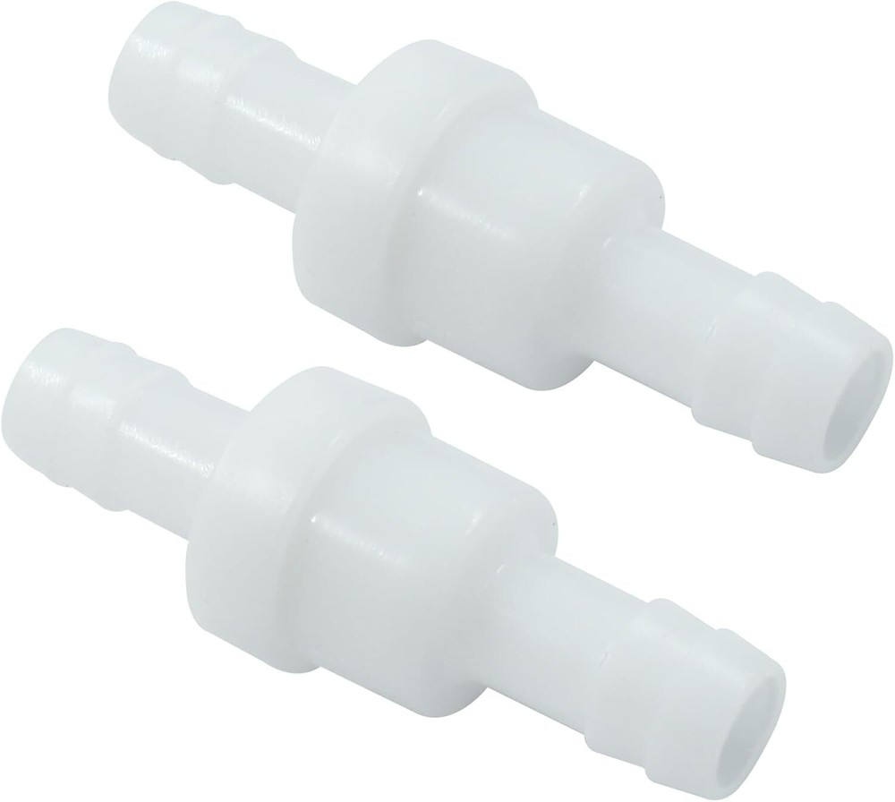 2-Pack 3/8-Inch Plastic Barbed Check Valve for Hose One Way Flow Control