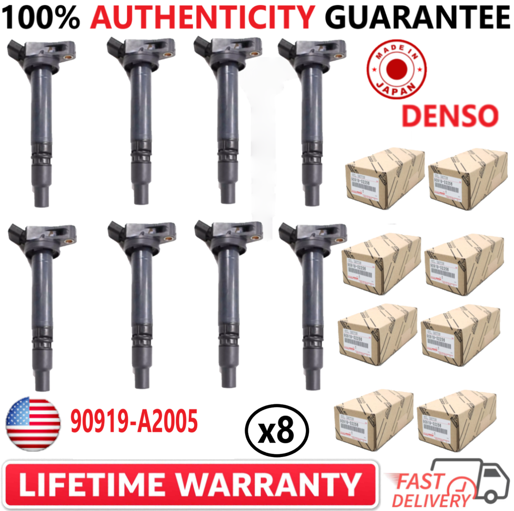 x8 NEW OEM DENSO Ignition Coils For 2005-24 Toyota, Lexus I4 V6 V8, 90919-A2005