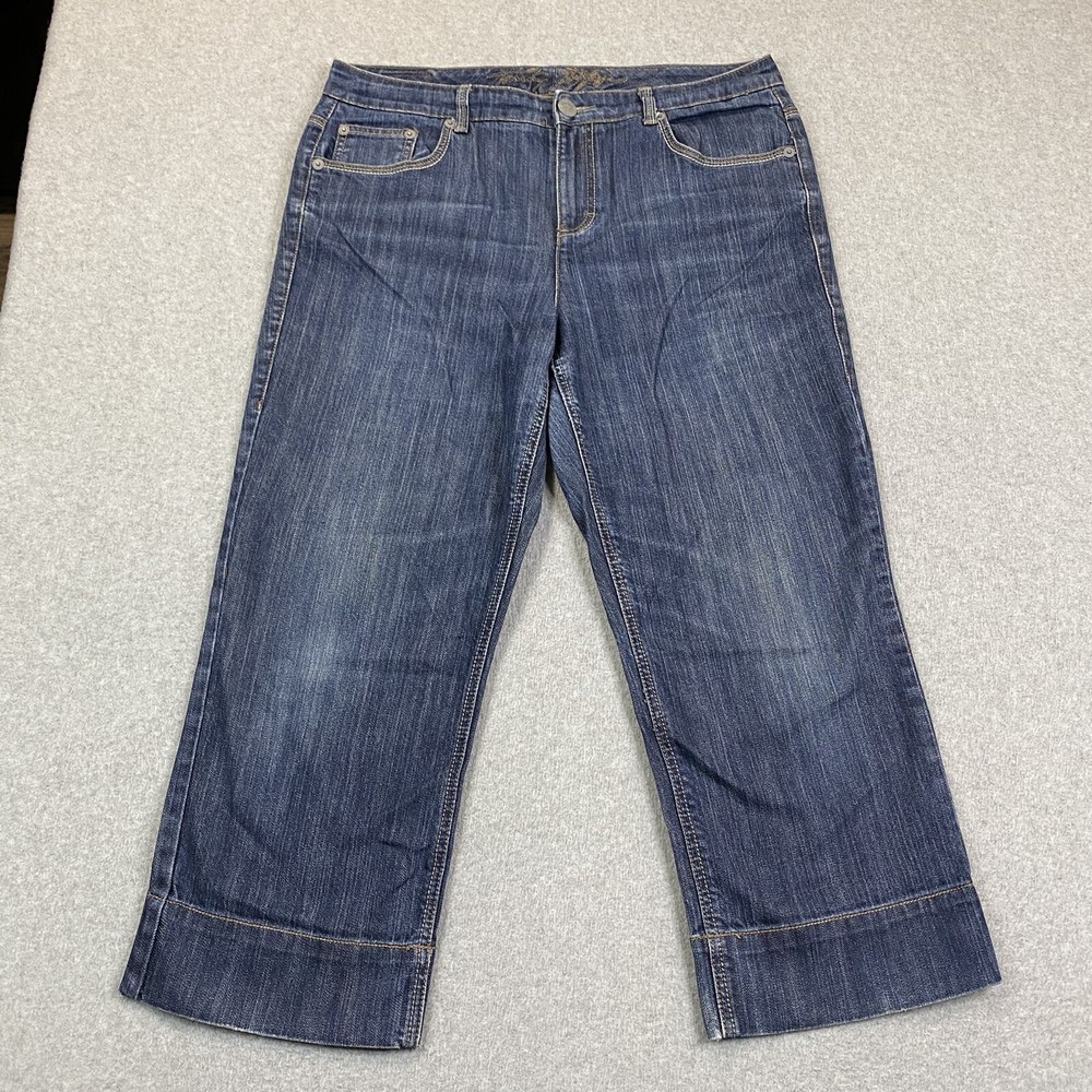 Tommy Hilfiger Womens Straight Stretch Faded Blue Denim Jeans Size 14 35x24