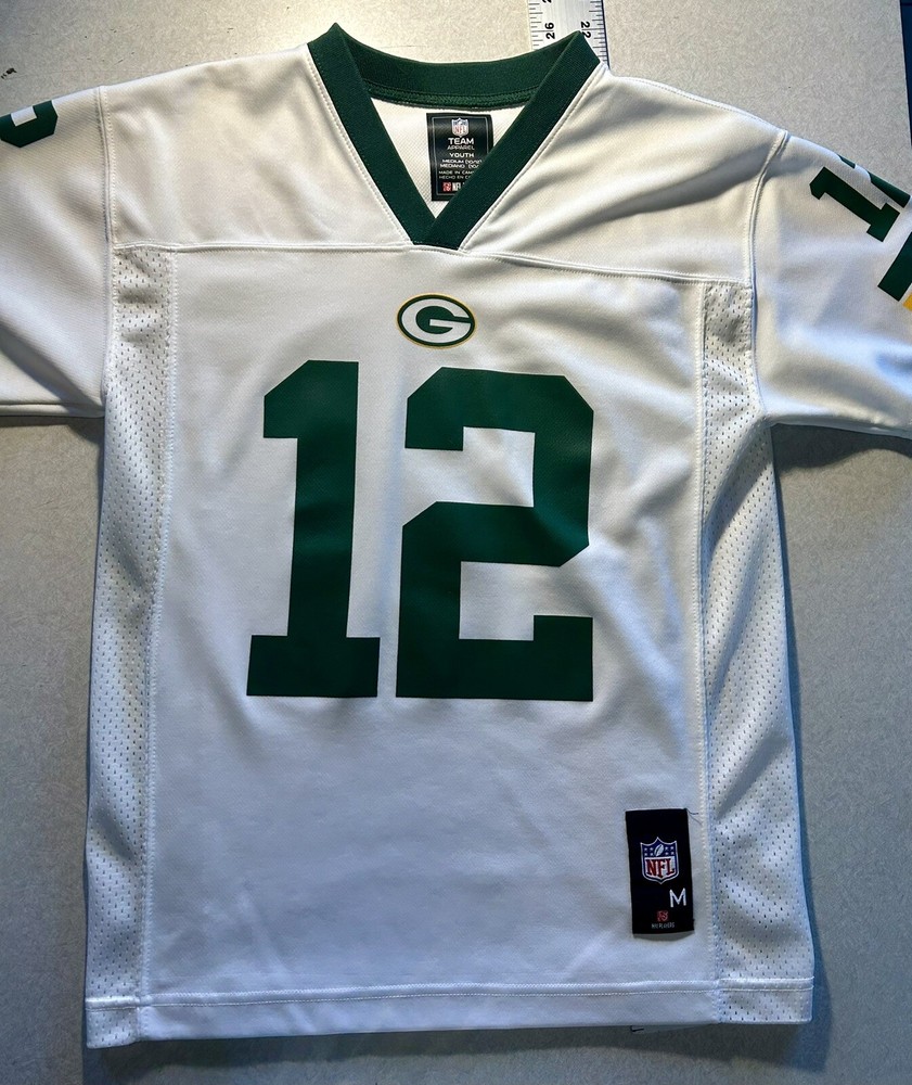 Aaron Rodgers Green Bay Packers #12 Football Jersey Youth Medium 10-12 NFL Team