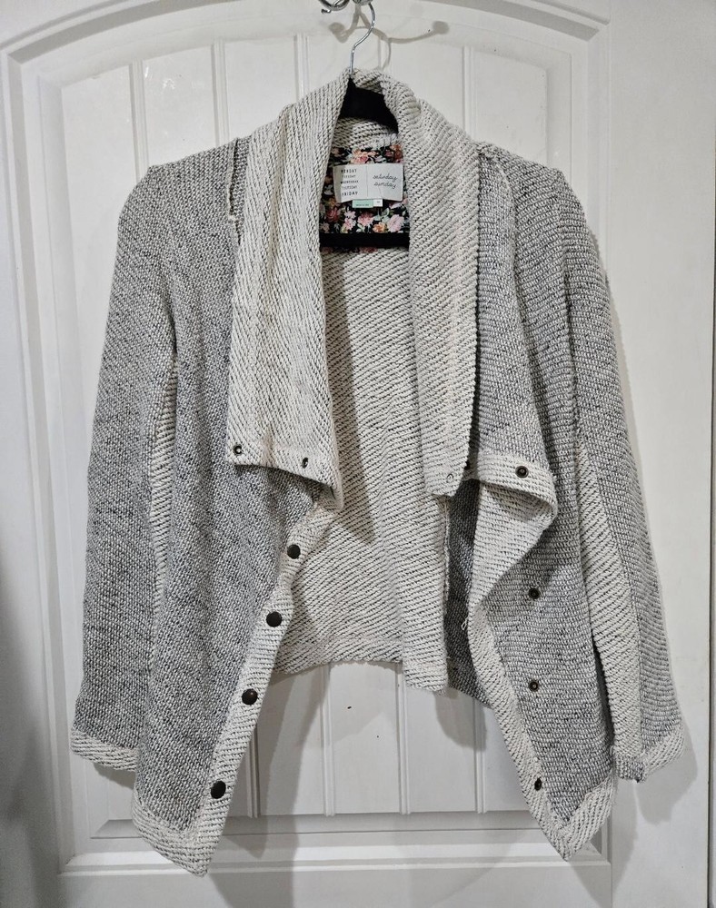 Anthropologie Saturday Sunday Cardigan Sweater  Snaps Pockets Size XS