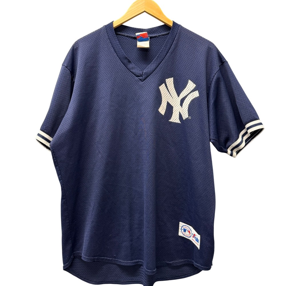 NY Yankees Jersey Mens XL Genuine MLB Majestic Blue Vintage Made in USA