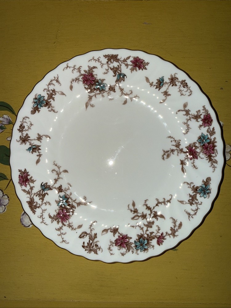 MINTON ANCESTRAL SALAD PLATE FLORAL GOLD TRIM 7 7/8