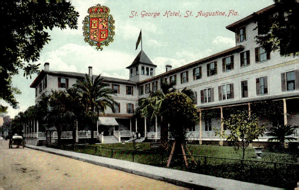 C1910 St. George Hotel St. Augustine Florida Hand-Colored Litho Postcard