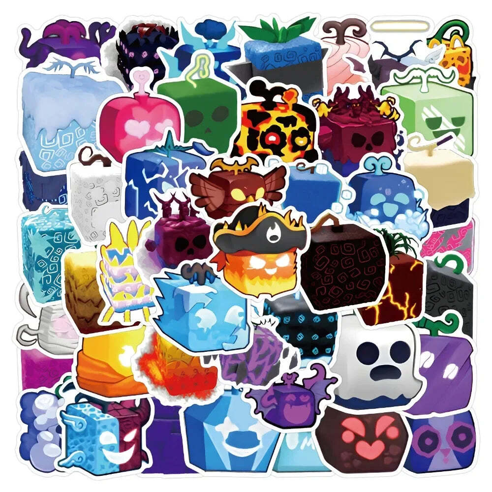 10/50Pcs BLOX FRUITS Graffiti Stickers Laptop Computer Phone Luggage Guitar Wate