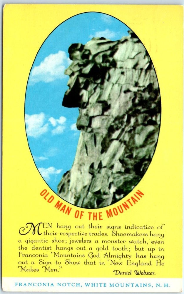 Postcard - Old Man Of The Mountain, Franconia Notch, White Mountains - N. H.