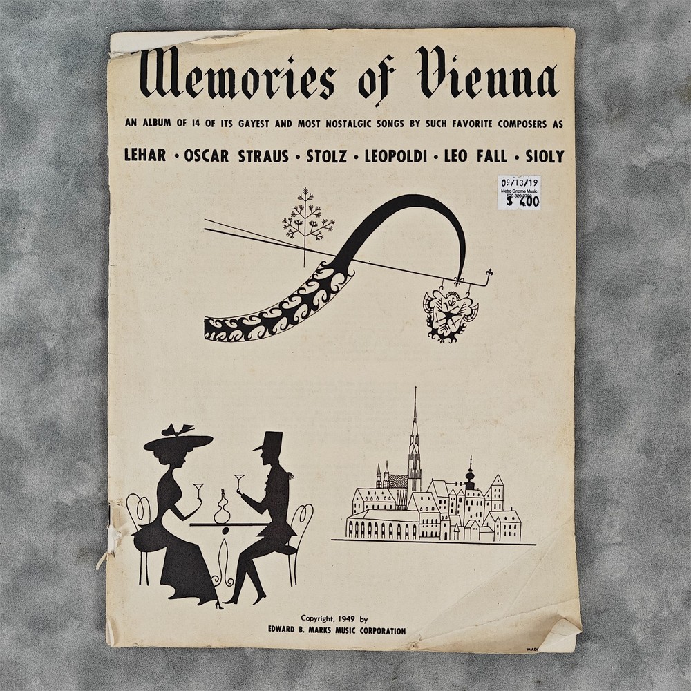 1949 Memories of Vienna song album piano vocal Lehar Straus Stolz Leopoldi waltz