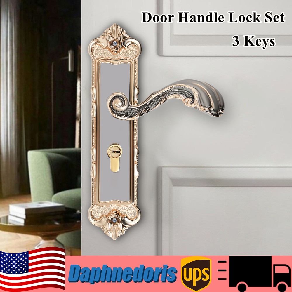 Antique Privacy Mortise Door Lever Lock Set with 3 Keys for Enhanced Security