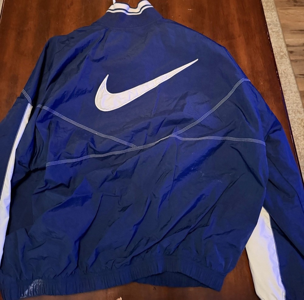 Vintage Nike  Windbreaker Jacket Big Swoosh Navy Men’s Size L