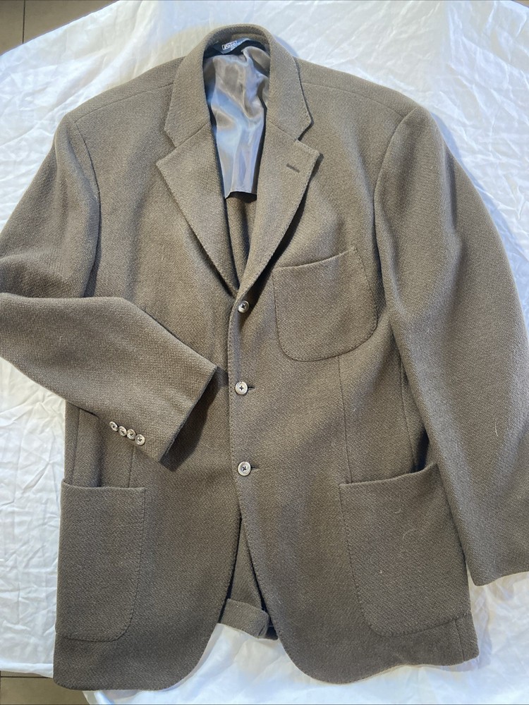 Ralph Lauren Polo Men’s 44L Brown Italian Wool Blazer Unstructured  Sport Coat
