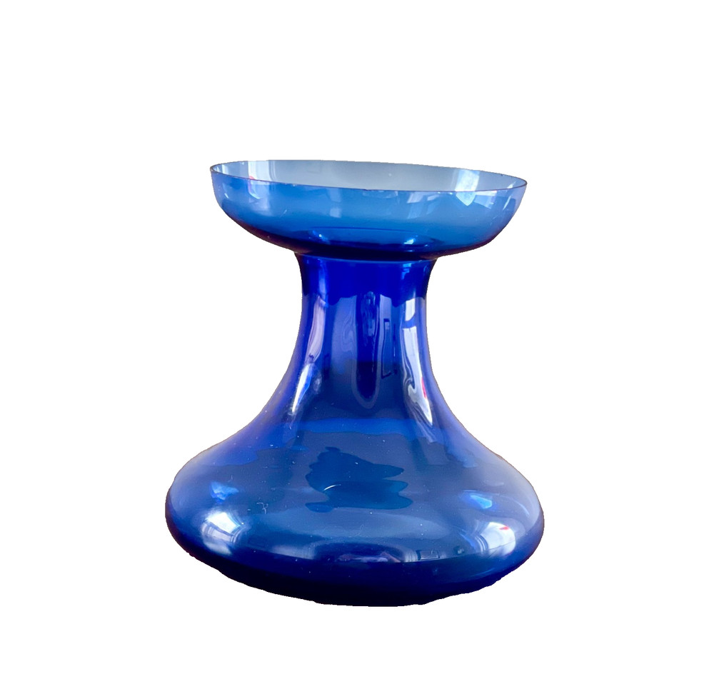 Vintage Cobalt Blue Glass Hyacinth Bulb Vase - 4