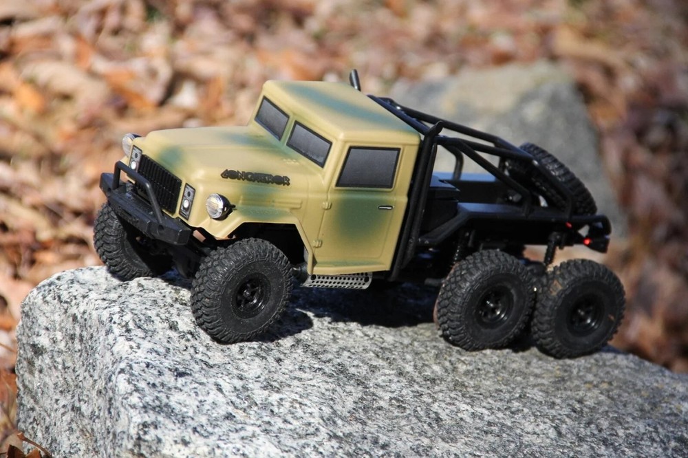 RC Car Truck Hobby Plus CR18 6x6 Camo Conqueror 1/18 Scale Off Road Crawler RTR