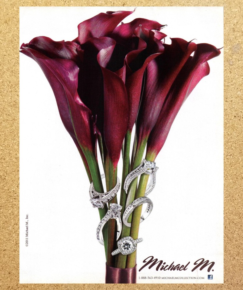 Michael M Collection Rinh Jewelry Lillies - Magazine Print Ads Ephemera Art 2011