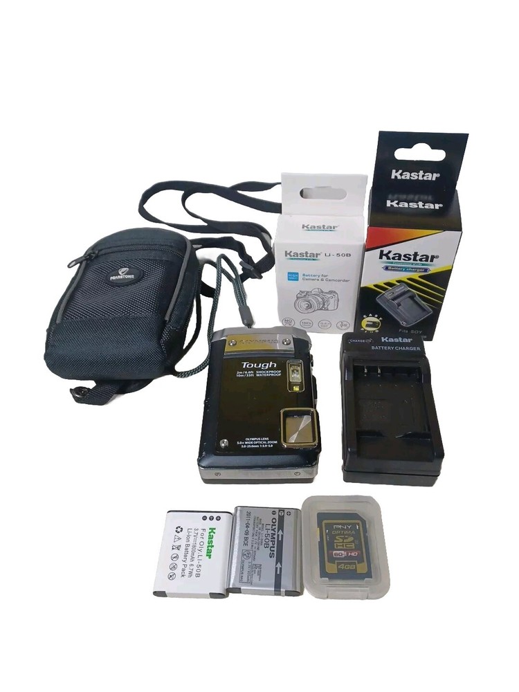 Olympus Tough TG-810 Waterproof 14.0 MP Digital Camera W/Charger 2Battery SDcard